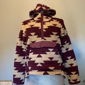 North Face Fleece 1/4 zip Hoodie Large